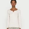 TOM TAILOR STRIPE - Long Sleeved Top - Offwhite Beige