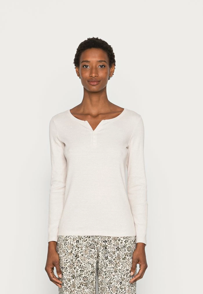 TOM TAILOR STRIPE - Long Sleeved Top - Offwhite Beige 3 TOM TAILOR STRIPE - Long Sleeved Top - Offwhite Beige