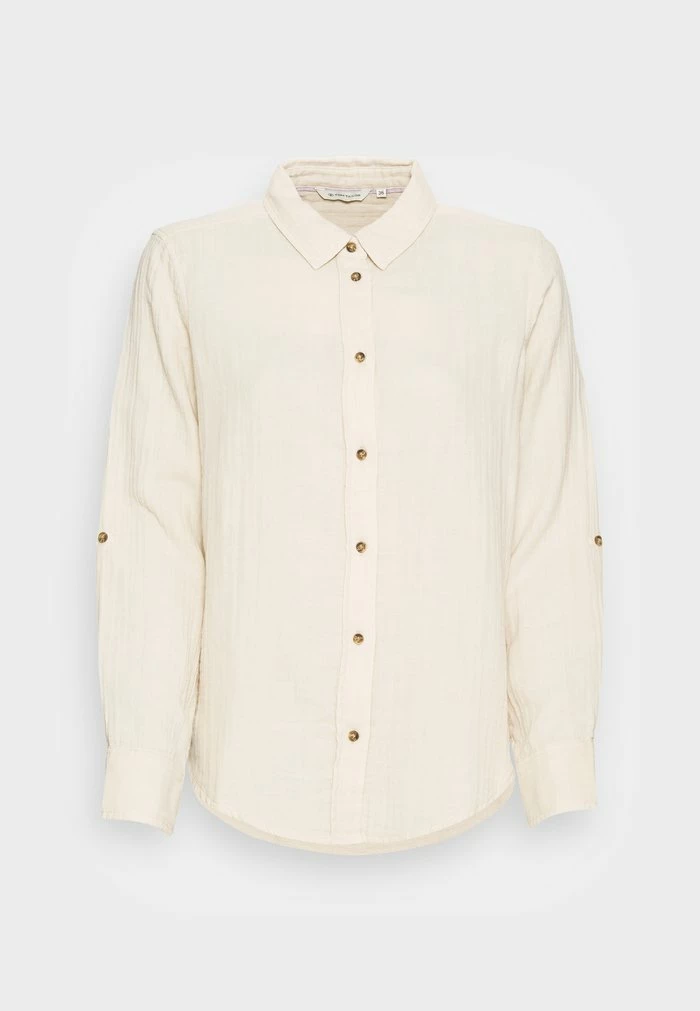 TOM TAILOR BLOUSE SOLID CRINKLE - Blouse - Light Cashew Beige 6 TOM TAILOR BLOUSE SOLID CRINKLE - Blouse - Light Cashew Beige - Image 4