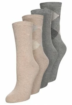 TOM TAILOR ARGYLE 4 PACK - Socks - Beige/grau