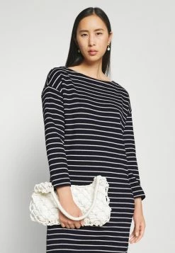 TOM TAILOR DRESS WITH STRUCTURE - Day Dress - Navy/offwhite -TOM TAILOR online store 08a2421c37a5427bac48793d60ba30c7