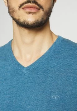 TOM TAILOR V-NECK - Jumper - Medium Blue Ashes Melange -TOM TAILOR online store 08f8e8e0892d4a69b46bed90d7003733