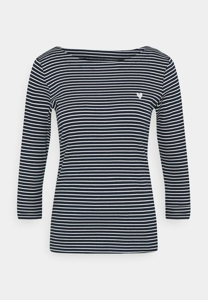 TOM TAILOR STRIPE BOAT NECK - Long Sleeved Top - Navy/white 3 TOM TAILOR STRIPE BOAT NECK - Long Sleeved Top - Navy/white