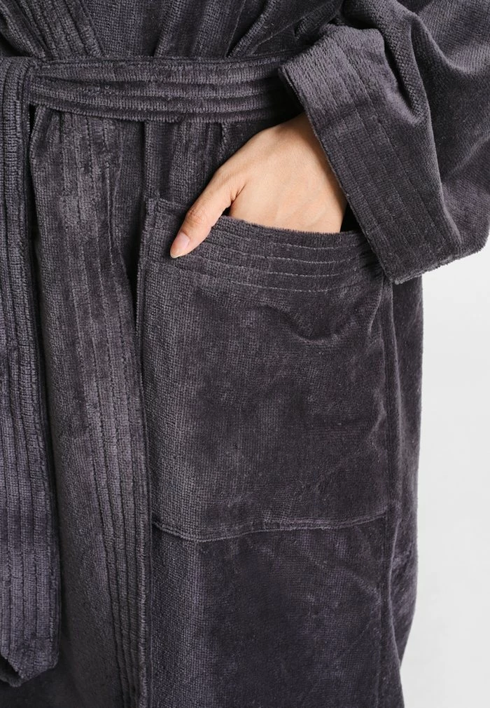 TOM TAILOR BASIC VELOURS - Dressing Gown - Dark Grey 6 TOM TAILOR BASIC VELOURS - Dressing Gown - Dark Grey - Image 4