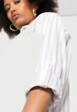 TOM TAILOR BLOUSE POPLIN - Blouse - Lilac White -TOM TAILOR online store 09cca41ee0cd48888b325e0179c3f5f1