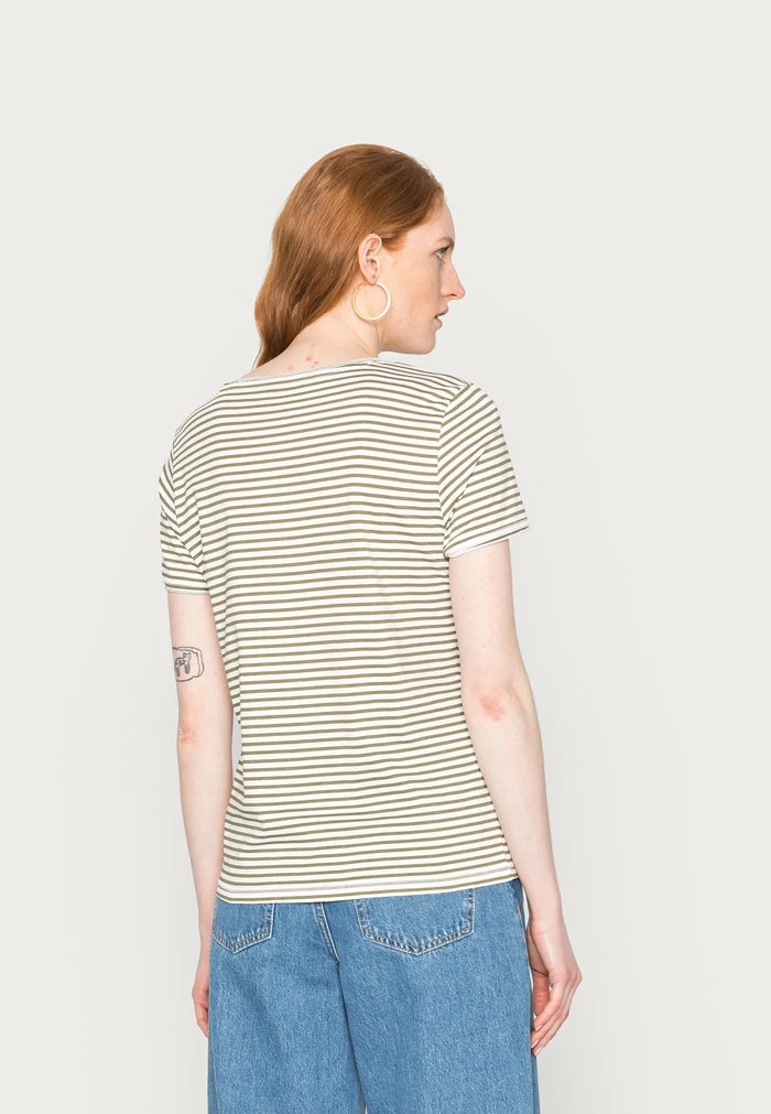 TOM TAILOR Print T-shirt - Offwhite Olive 5 TOM TAILOR Print T-shirt - Offwhite Olive - Image 3