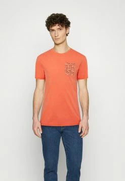 TOM TAILOR OVERDYED WITH POCKET - Print T-shirt - Soft Peach Orange