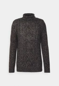 TOM TAILOR CABLE TURTLE NECK - Jumper - Black Burgundy -TOM TAILOR online store 0d4f5e570ed44813bdea601a4ae96e0f