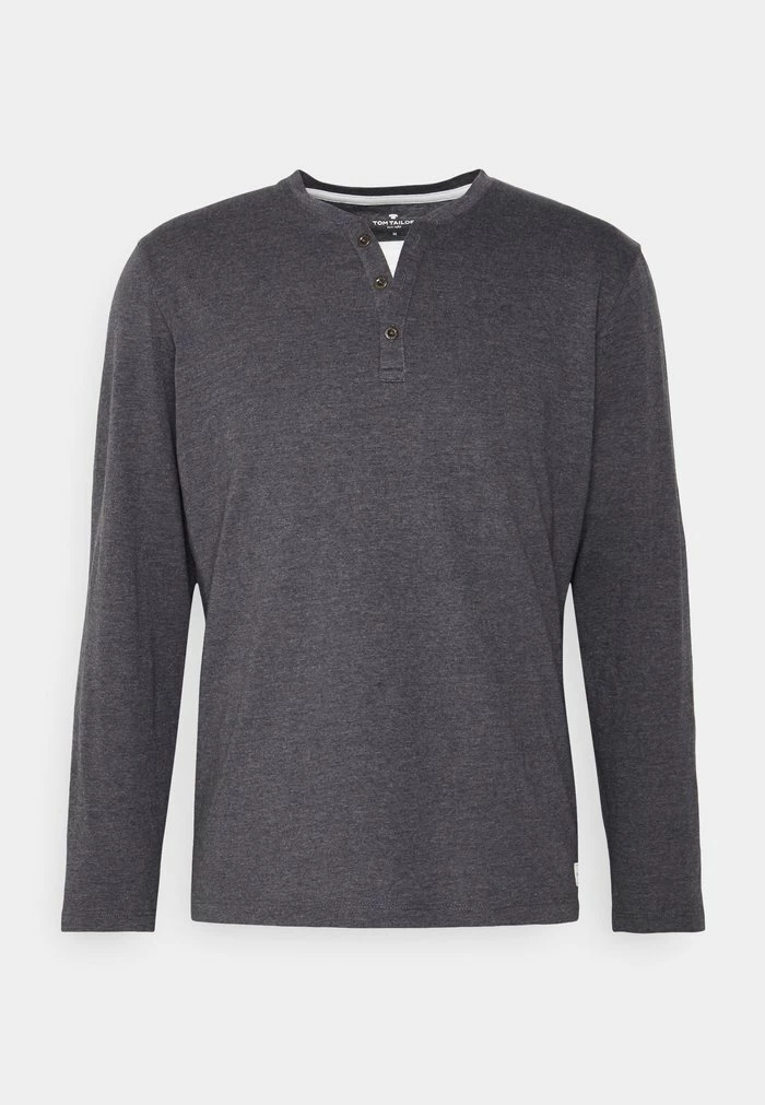 TOM TAILOR HENLEY CONTRAST - Long Sleeved Top - Anthracite 7 TOM TAILOR HENLEY CONTRAST - Long Sleeved Top - Anthracite - Image 5