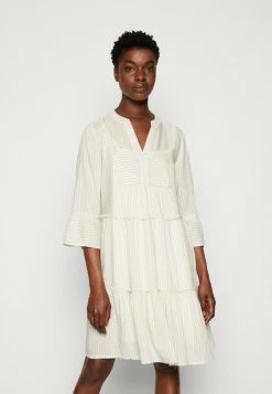 TOM TAILOR STRIPED TUNICA DRESS - Day Dress - Beige White