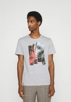 TOM TAILOR PHOTO PRINT - Print T-shirt - Light Stone Grey Melange