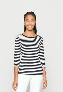 TOM TAILOR STRIPED - Long Sleeved Top - Navy