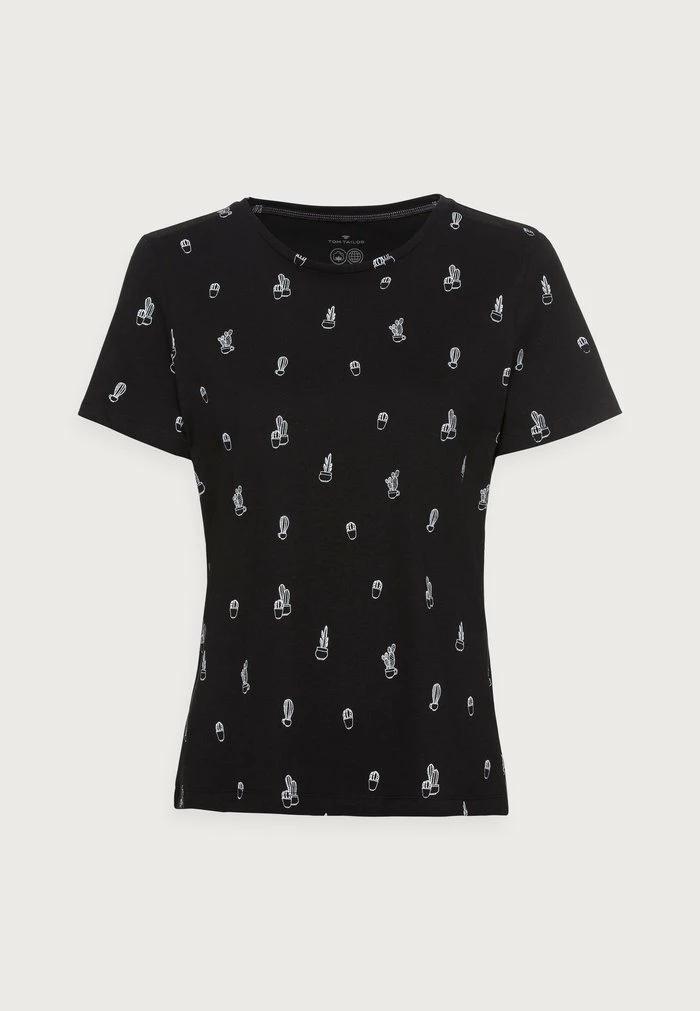TOM TAILOR Print T-shirt - Black 7 TOM TAILOR Print T-shirt - Black - Image 5