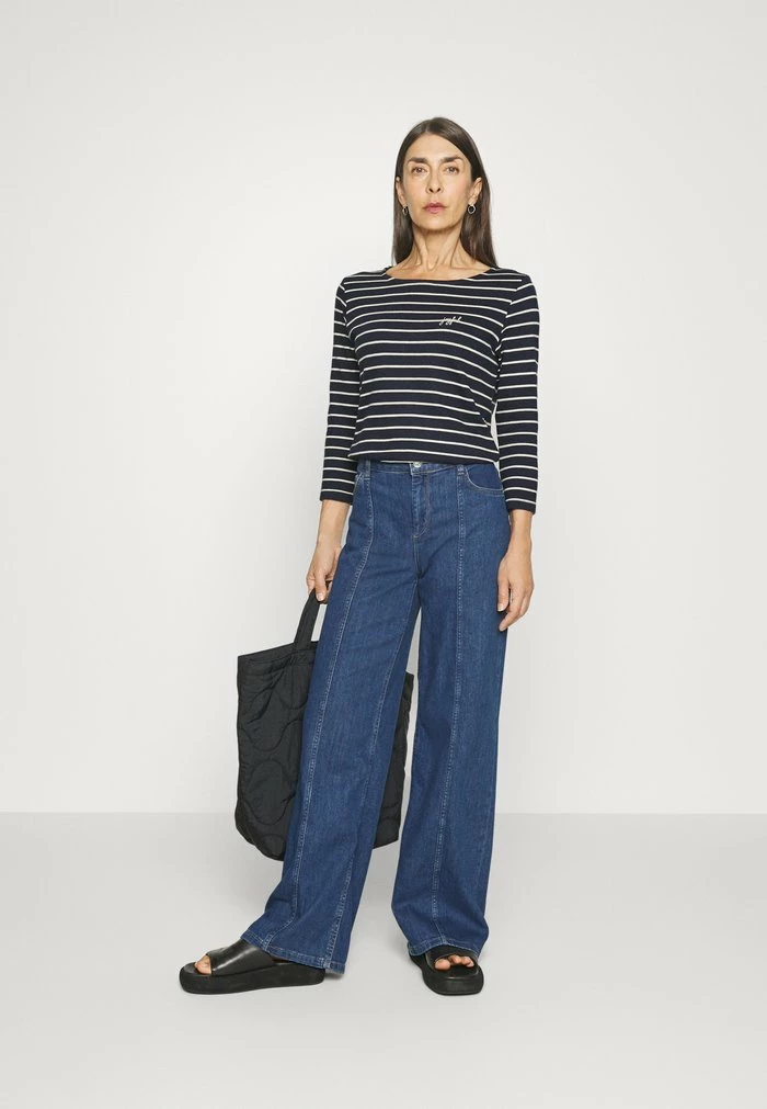 TOM TAILOR CREW NECK - Long Sleeved Top - Navy Offwhite Stripe 4 TOM TAILOR CREW NECK - Long Sleeved Top - Navy Offwhite Stripe - Image 2