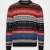 TOM TAILOR JACQUARD - Jumper - Navy/red