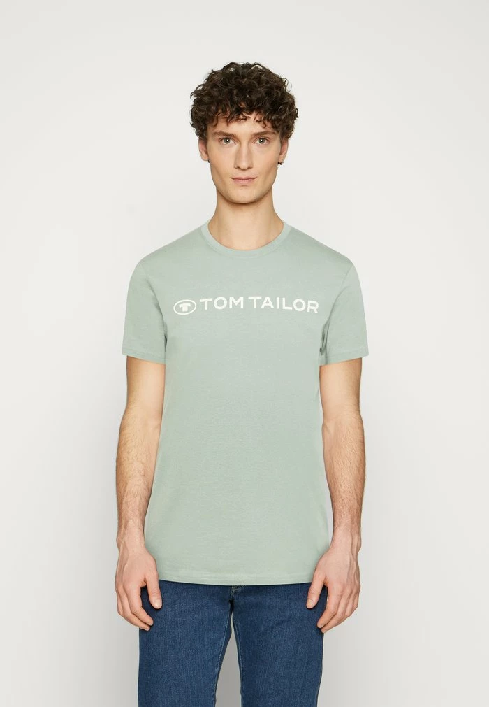 TOM TAILOR CREWNECK LOGO - Print T-shirt - Dark Smoke Green 3 TOM TAILOR CREWNECK LOGO - Print T-shirt - Dark Smoke Green