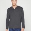 TOM TAILOR HENLEY CONTRAST - Long Sleeved Top - Anthracite -TOM TAILOR online store 13b1a6cbbf3a4151944340b07d7e7a27