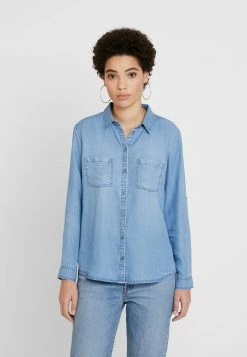 TOM TAILOR BLOUSE - Button-down Blouse - Blue Denim