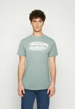 TOM TAILOR Print T-shirt - Dark Smoke Green