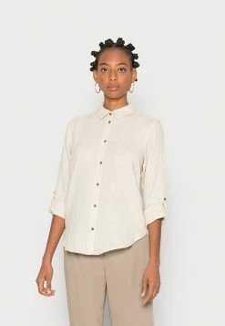 TOM TAILOR BLOUSE SOLID CRINKLE - Blouse - Light Cashew Beige