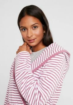 TOM TAILOR STRIPE BATHROBE - Dressing Gown - Mauve -TOM TAILOR online store 159ce74da3ab4f9fa30feeeebf184681