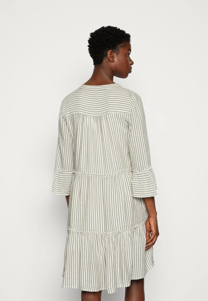 TOM TAILOR STRIPED TUNICA DRESS - Day Dress - Olive/white 5 TOM TAILOR STRIPED TUNICA DRESS - Day Dress - Olive/white - Image 3