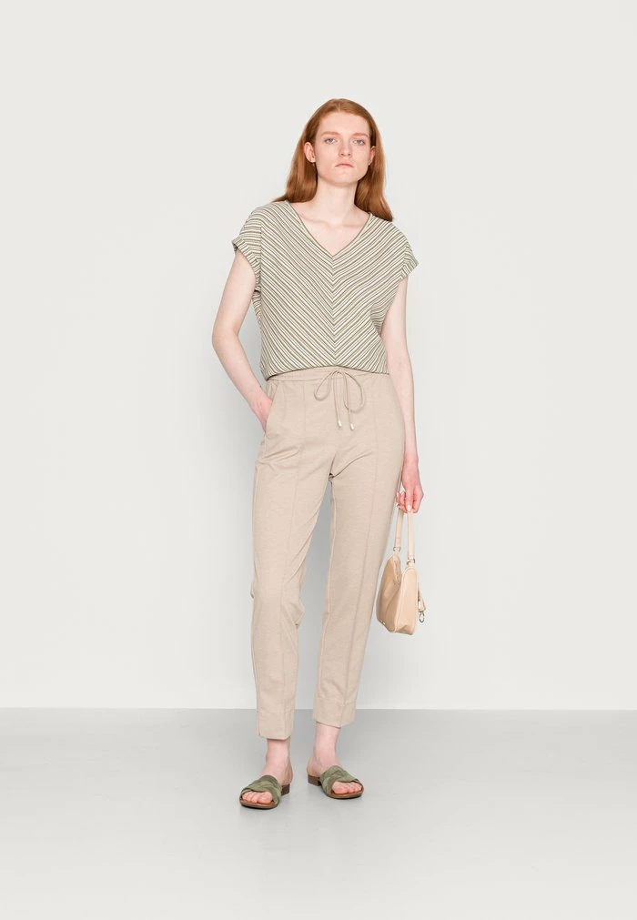 TOM TAILOR JACQUARD - Basic T-shirt - Olive Green Structure Design 4 TOM TAILOR JACQUARD - Basic T-shirt - Olive Green Structure Design - Image 2