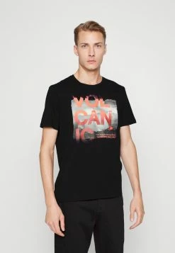 TOM TAILOR Print T-shirt - Black