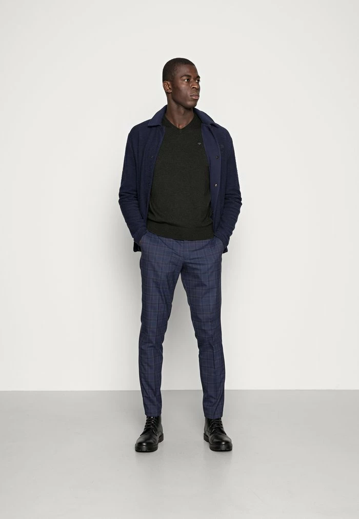 TOM TAILOR BASIC V NECK - Jumper - Black/ Grey Melange 4 TOM TAILOR BASIC V NECK - Jumper - Black/ Grey Melange - Image 2