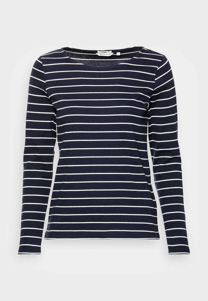 TOM TAILOR BOAT NECK - Long Sleeved Top - Navy/off White 6 TOM TAILOR BOAT NECK - Long Sleeved Top - Navy/off White - Image 4