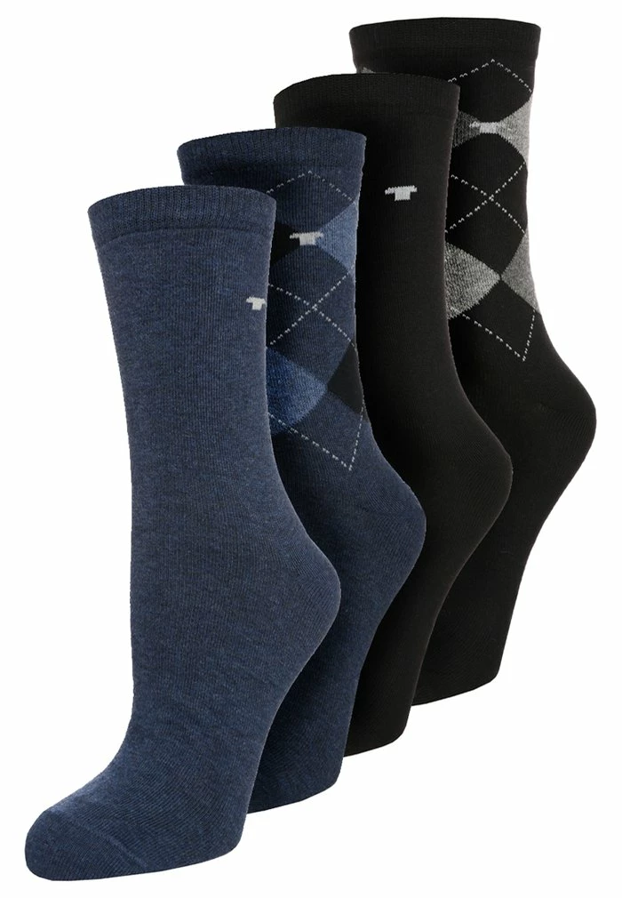 TOM TAILOR ARGYLE 4 PACK - Socks - Blau/schwarz 3 TOM TAILOR ARGYLE 4 PACK - Socks - Blau/schwarz