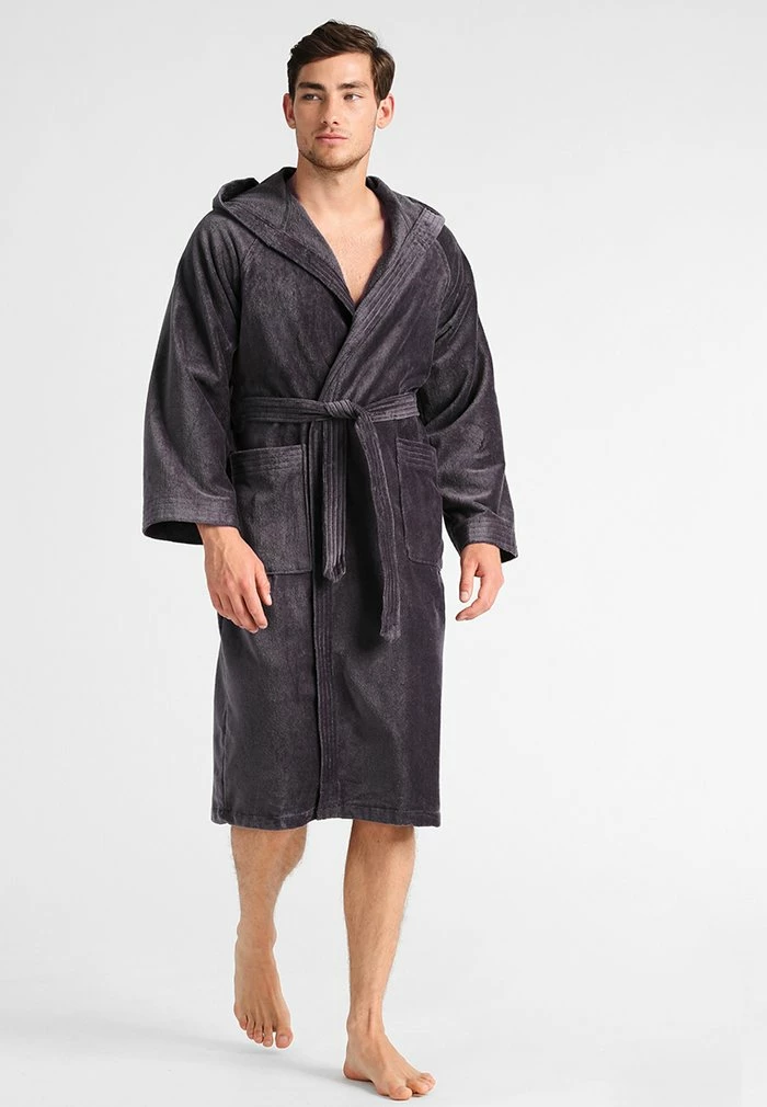 TOM TAILOR BASIC VELOURS - Dressing Gown - Dark Grey 7 TOM TAILOR BASIC VELOURS - Dressing Gown - Dark Grey - Image 5