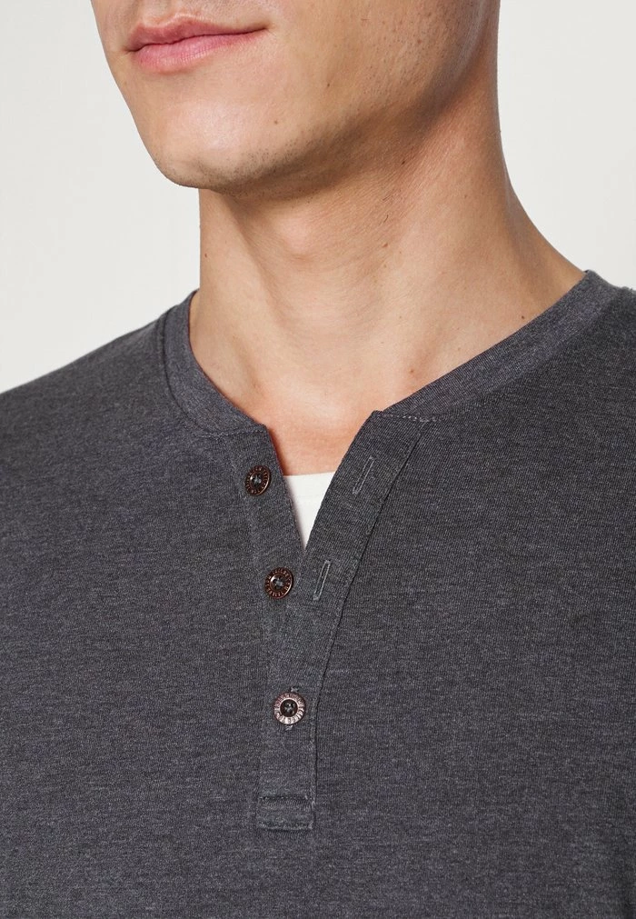 TOM TAILOR HENLEY CONTRAST - Long Sleeved Top - Anthracite 8 TOM TAILOR HENLEY CONTRAST - Long Sleeved Top - Anthracite - Image 6