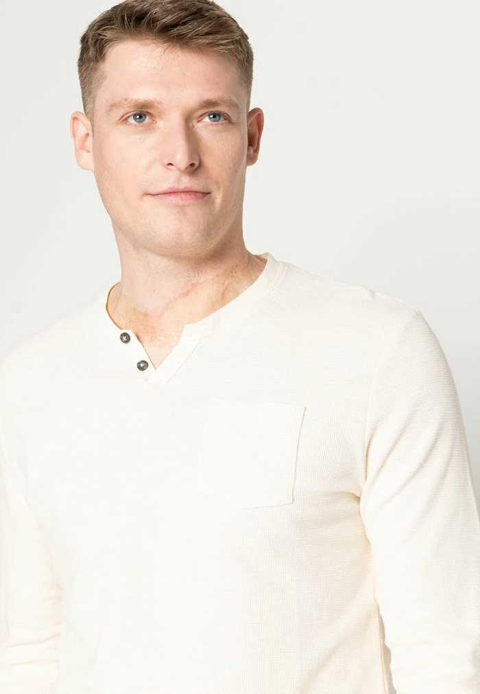 TOM TAILOR STRUCTURED SERAFINO LONGSLEEVE - Long Sleeved Top - Soft Buttercream 7 TOM TAILOR STRUCTURED SERAFINO LONGSLEEVE - Long Sleeved Top - Soft Buttercream - Image 5