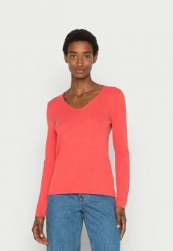 TOM TAILOR BASIC V NECK - Jumper - Smooth Papaya Red