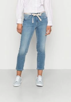 TOM TAILOR ALEXA CROPPED - Straight Leg Jeans - Mid Stone Wash Denim