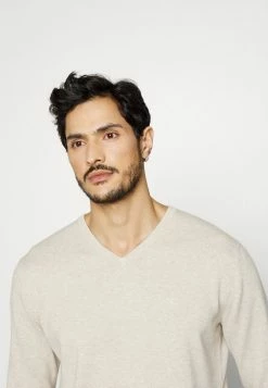 TOM TAILOR V-NECK - Jumper - Soft Sand Beige Melange -TOM TAILOR online store 1e63c3d5e0f04e219a3887c3c1bf103e