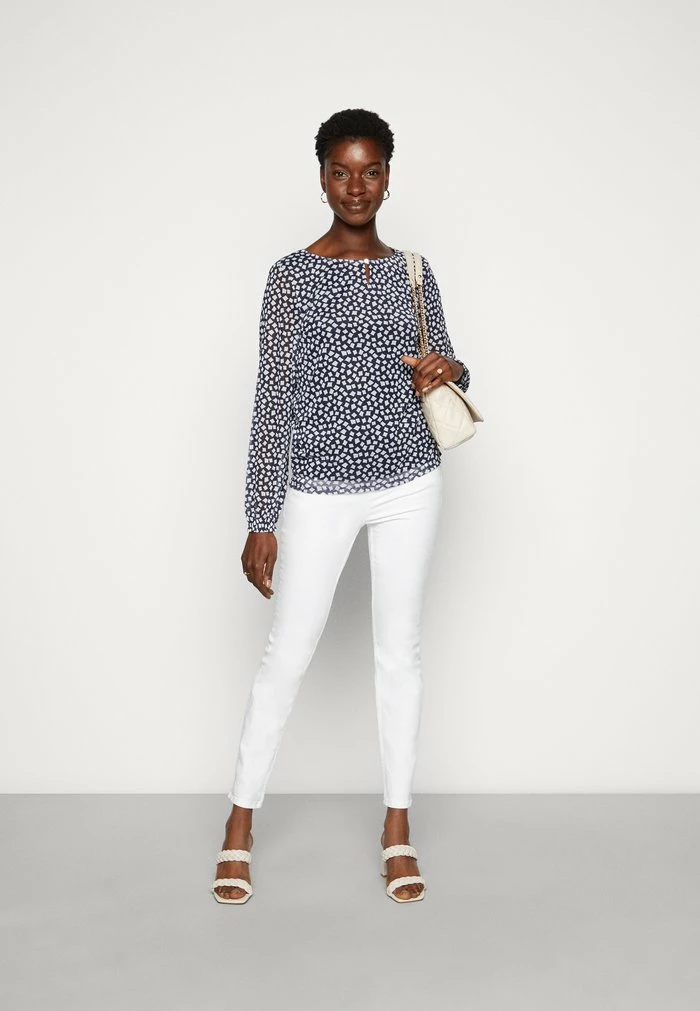 TOM TAILOR CREW NECK - Blouse - Navy Geometric Design 4 TOM TAILOR CREW NECK - Blouse - Navy Geometric Design - Image 2