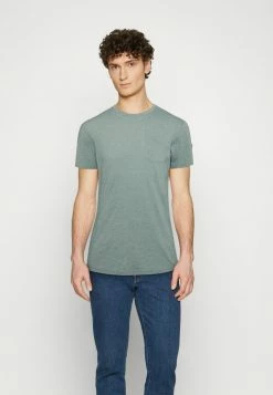 TOM TAILOR GRINDLE CREWNECK - Basic T-shirt - Smoke Green Grindle