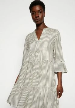 TOM TAILOR STRIPED TUNICA DRESS - Day Dress - Olive/white 11 TOM TAILOR STRIPED TUNICA DRESS - Day Dress - Olive/white -TOM TAILOR online store 221ea682b76b4c5698cbb17c15458e94