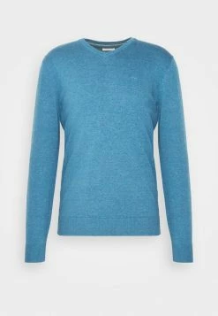 TOM TAILOR V-NECK - Jumper - Medium Blue Ashes Melange -TOM TAILOR online store 225774ce04e34a60818d33603ad6547d