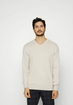 TOM TAILOR V-NECK - Jumper - Soft Sand Beige Melange