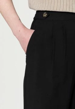 TOM TAILOR PANTS FEMININE STRAIGHT LEG - Trousers - Deep Black -TOM TAILOR online store 238dbb5b5dd94cfab9d0c9c4ddbae43f