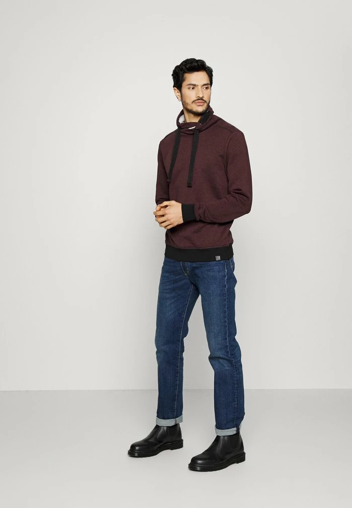 TOM TAILOR SNOOD GRINDLE - Sweatshirt - Black/bordeaux Grindle 4 TOM TAILOR SNOOD GRINDLE - Sweatshirt - Black/bordeaux Grindle - Image 2