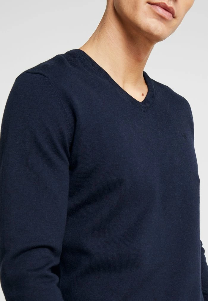 TOM TAILOR BASIC V NECK - Jumper - Navy Melange 7 TOM TAILOR BASIC V NECK - Jumper - Navy Melange - Image 5