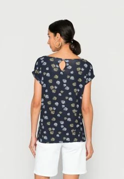 TOM TAILOR PRINTED AND STRIPED - Print T-shirt - Navy Leaf Design 9 TOM TAILOR PRINTED AND STRIPED - Print T-shirt - Navy Leaf Design -TOM TAILOR online store 2507eb9c11334392be2861c2d8f4b73d