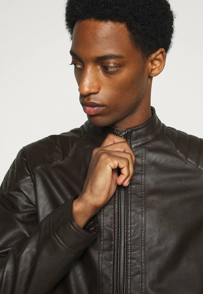 TOM TAILOR Faux Leather Jacket - Dark Earth Brown 6 TOM TAILOR Faux Leather Jacket - Dark Earth Brown - Image 4