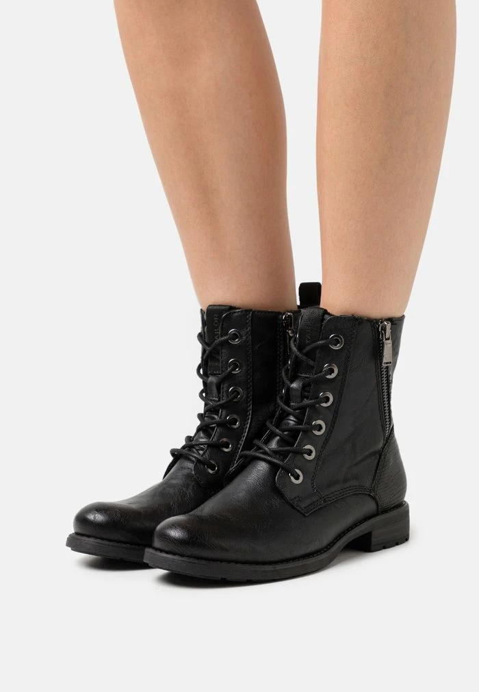 TOM TAILOR Lace-up Ankle Boots - Black 3 TOM TAILOR Lace-up Ankle Boots - Black