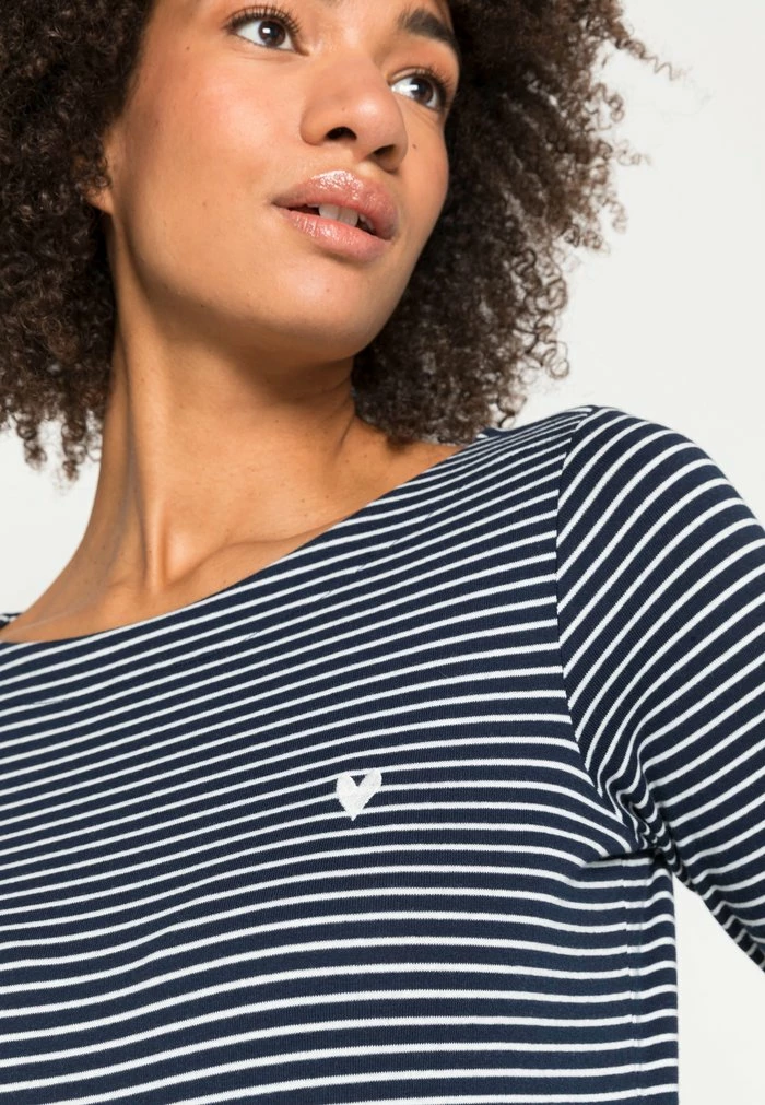 TOM TAILOR LONGSLEEVE STRIPED - Long Sleeved Top - Navy 7 TOM TAILOR LONGSLEEVE STRIPED - Long Sleeved Top - Navy - Image 5