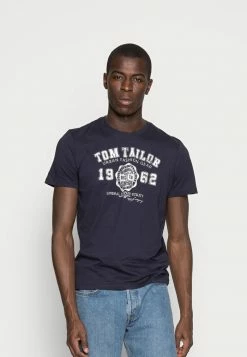 TOM TAILOR LOGO TEE - Print T-shirt - Navy Blue